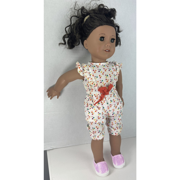 American Girl Truly Me Doll – Green Eyes – Brown Curly Hair 18" Medium Tan Skin - Picture 10 of 16